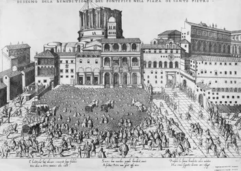 Segnung des Papstes auf dem Petersplatz, ca. 1583
